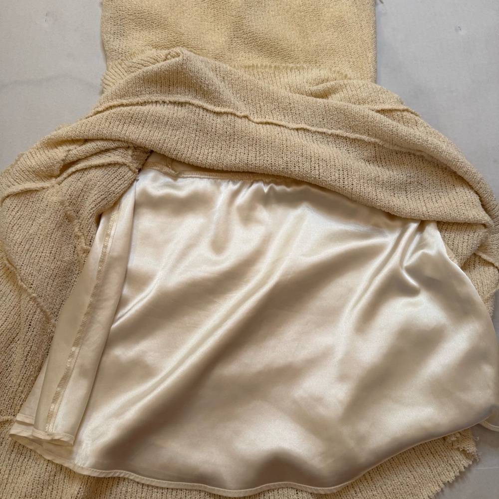 Zara Woman’s Small Knit Cream Textured Mini Dress - Picture 7 of 10